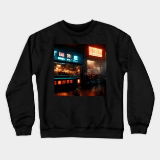 Ramen Food Stalls - Cyberpunk Cityscape Crewneck Sweatshirt